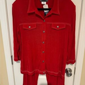 Slinky Brand Red Pantsuit